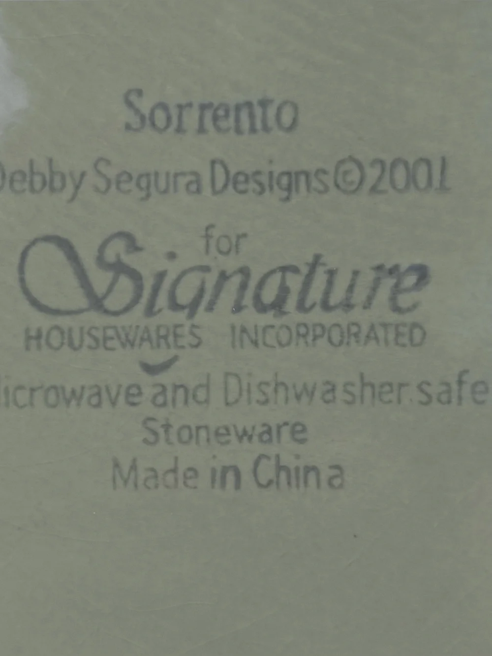 Signature Housewares Sorrento Dinner Plate Oregano Green 11.25” Rustic Farmhouse